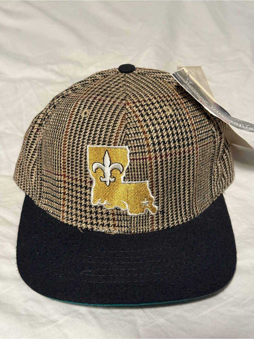 New Orleans Saints NFL American Needle Plaid Cap and Black Trim